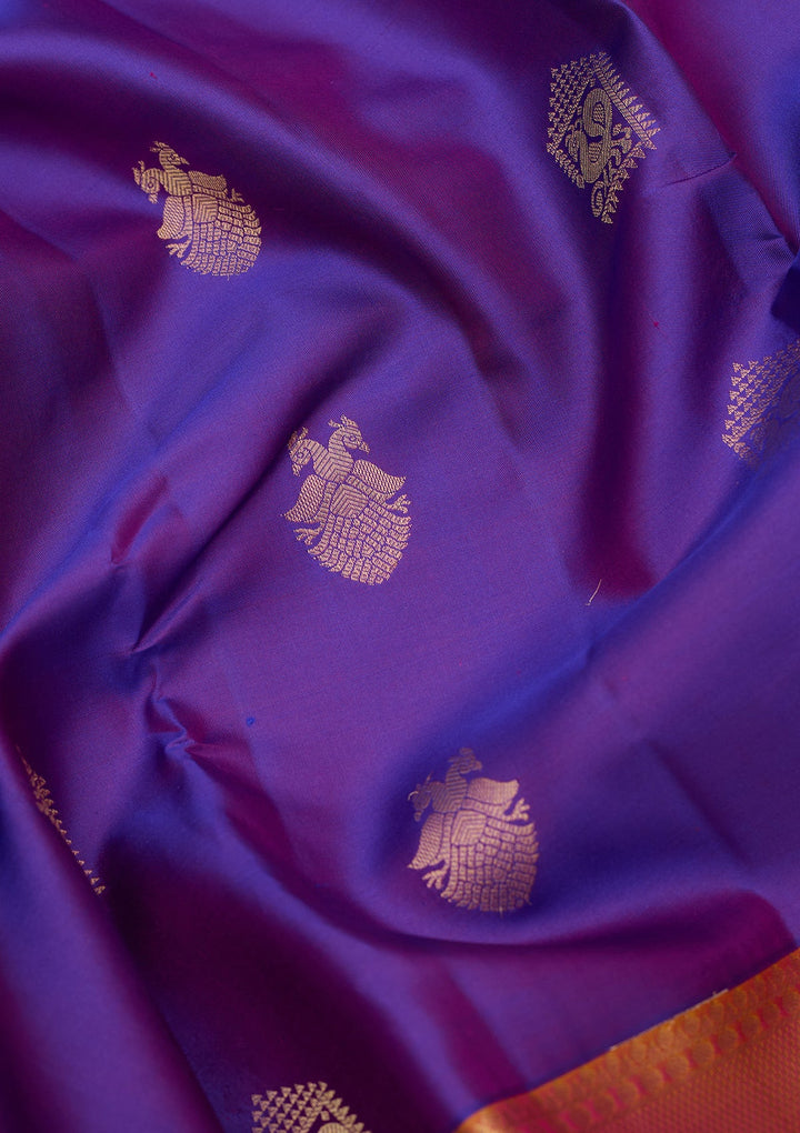 Royal Blue Zariwork (Gold) Silk Silk_Saree