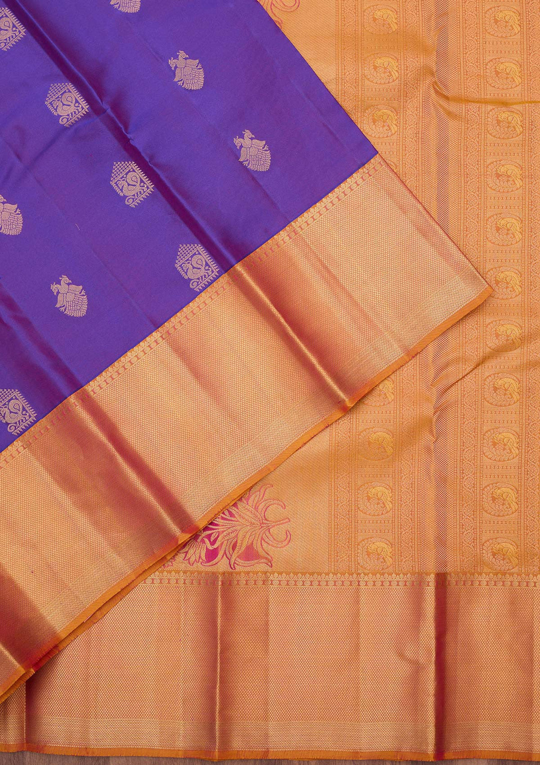 Royal Blue Zariwork (Gold) Silk Silk_Saree