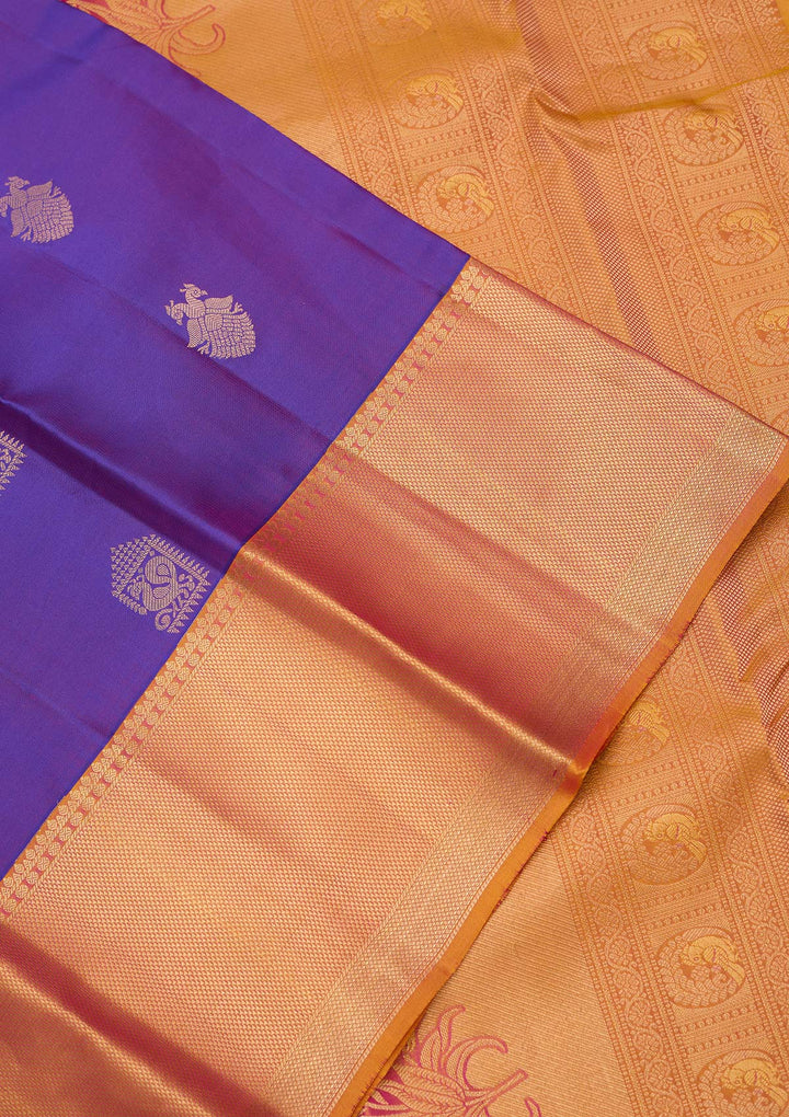 Royal Blue Zariwork (Gold) Silk Silk_Saree