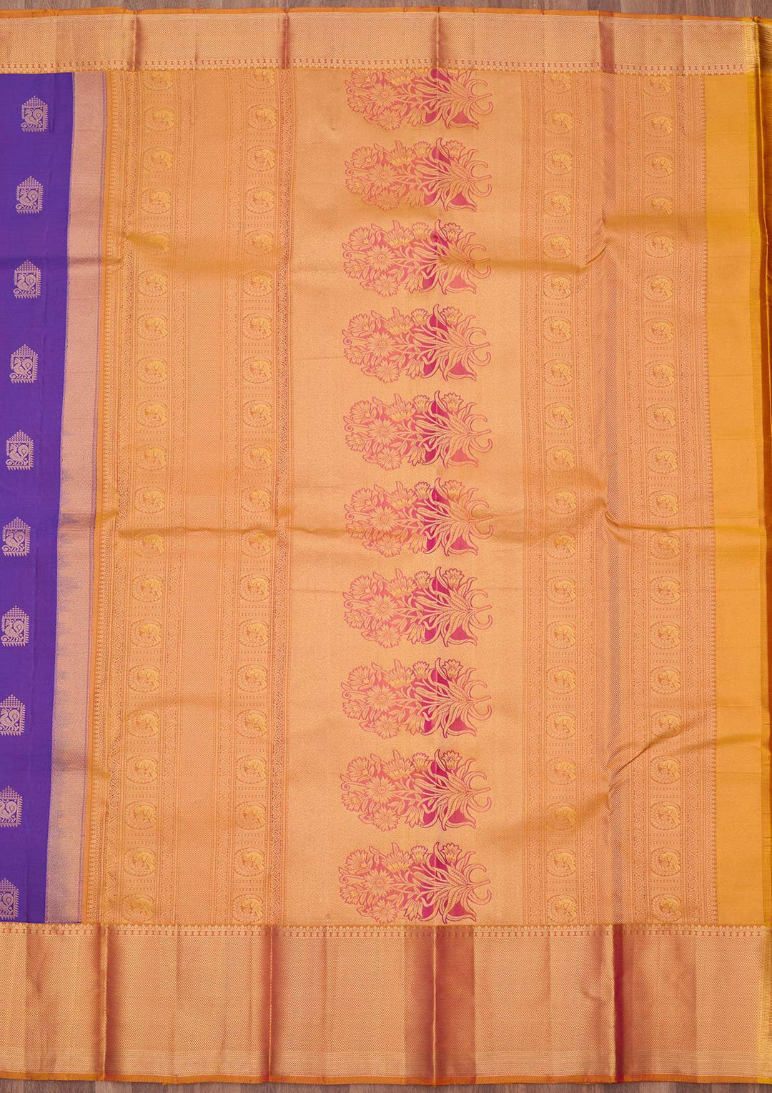 Royal Blue Zariwork (Gold) Silk Silk_Saree