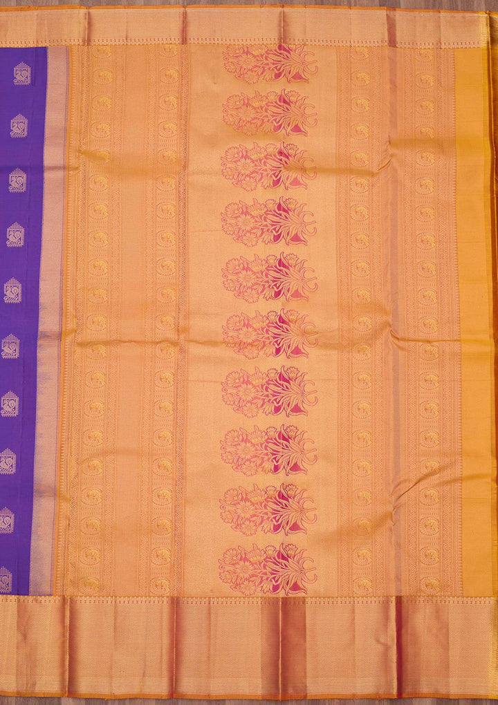 Royal Blue Zariwork (Gold) Silk Silk_Saree