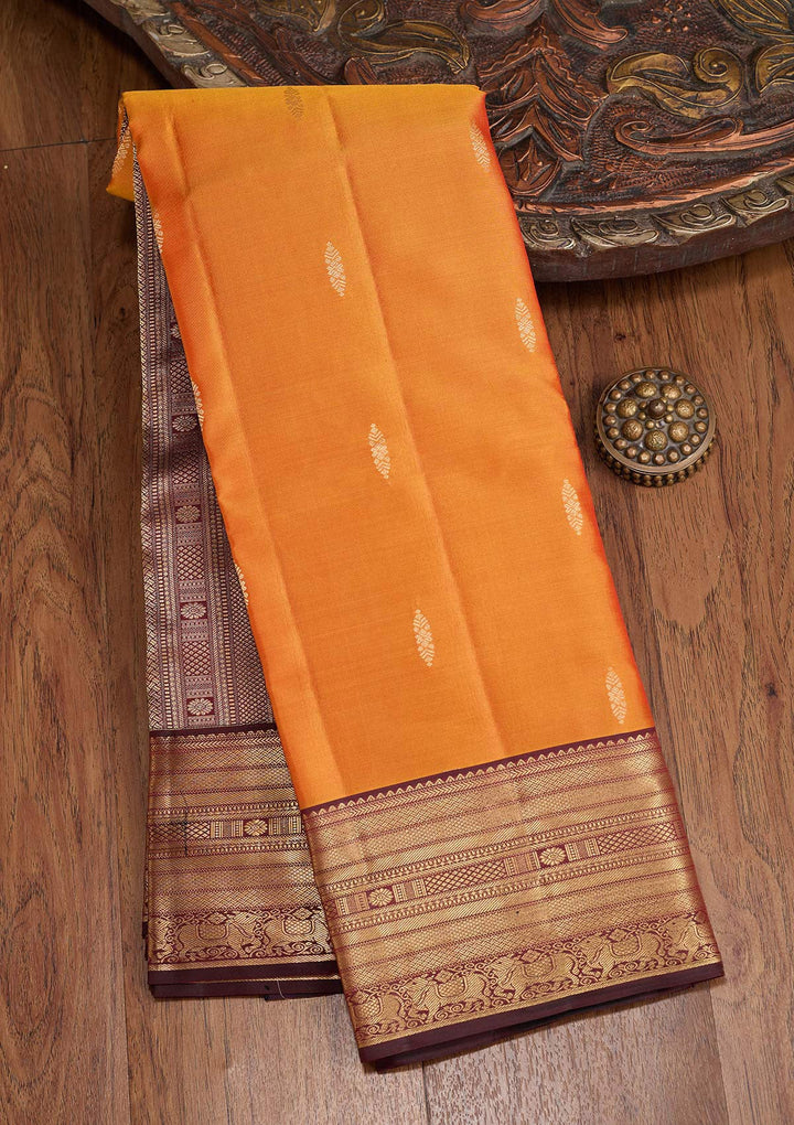Mustard Yellow Zariwork (Gold) Silk Saree