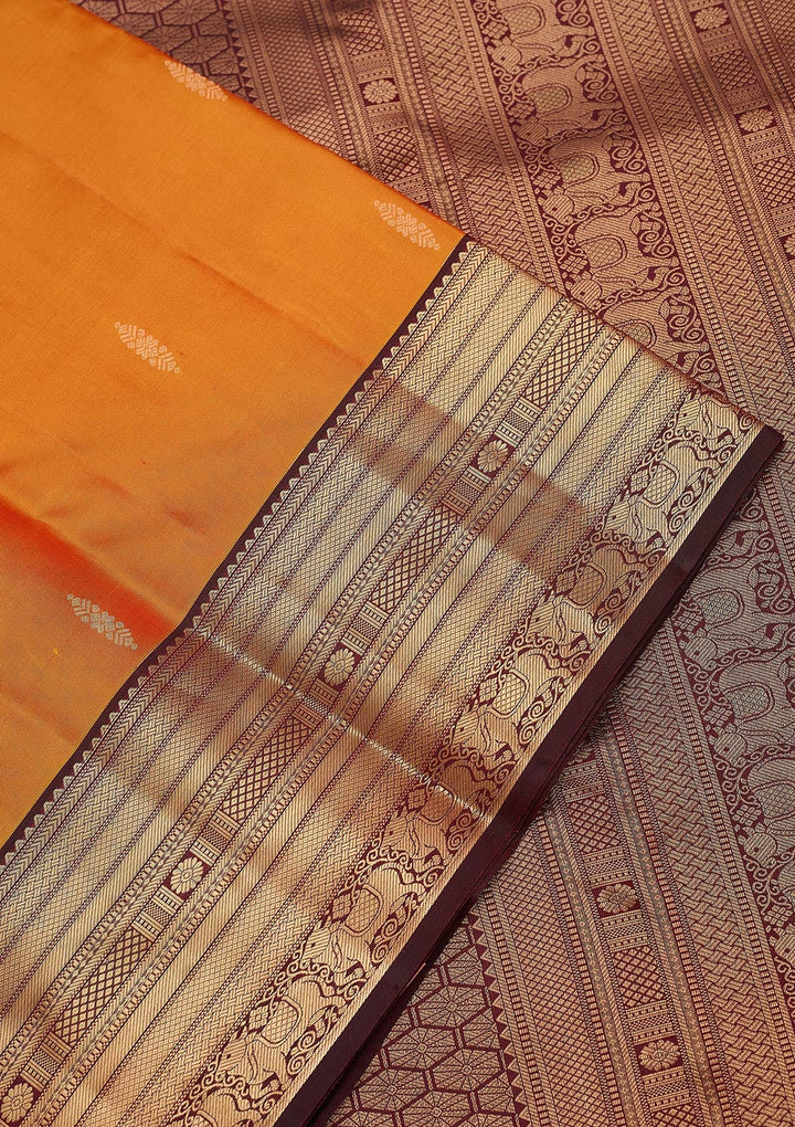 Mustard Yellow Zariwork (Gold) Silk Saree