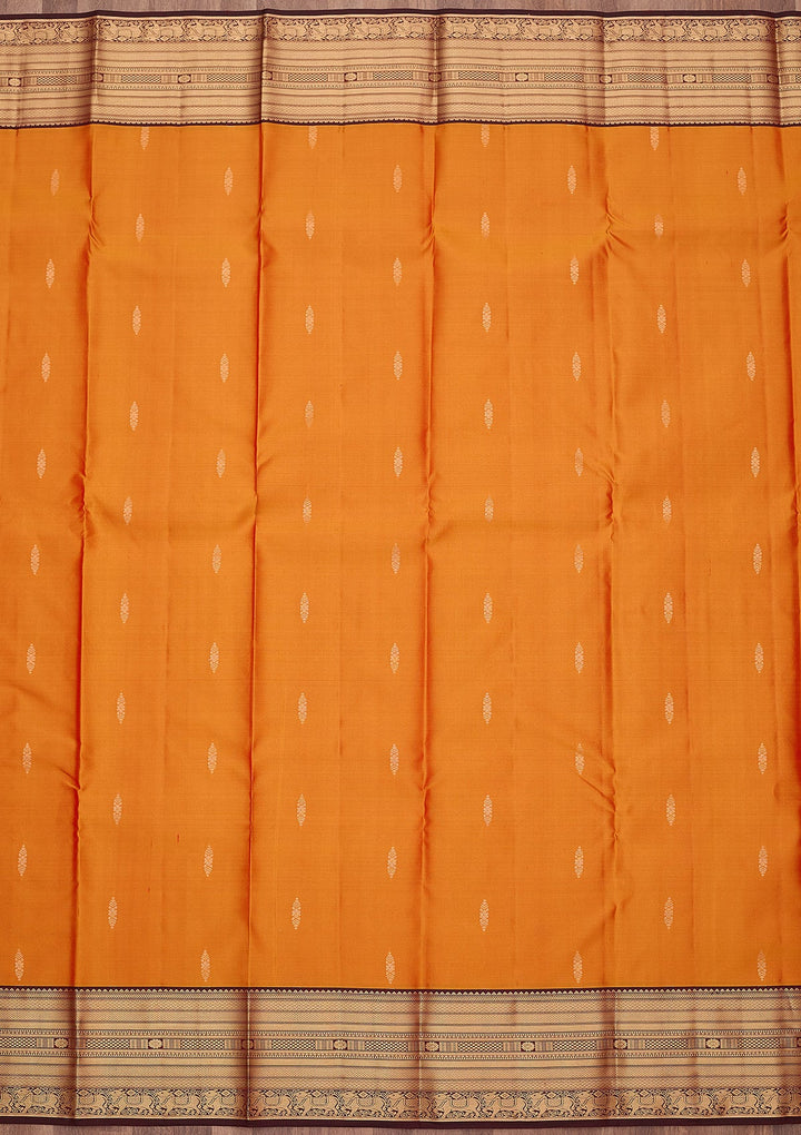 Mustard Yellow Zariwork (Gold) Silk Saree