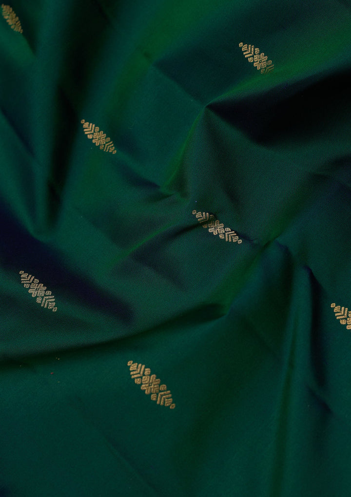 Peacock Green Zariwork (Gold) Silk Silk_Saree