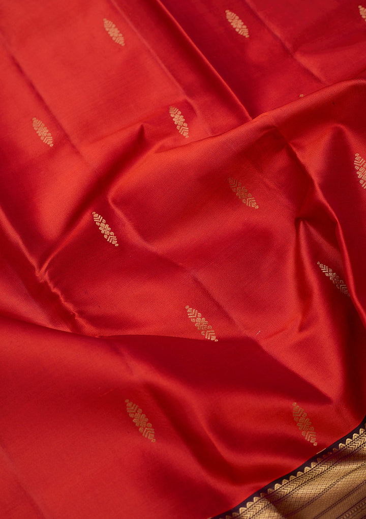 Rust Zariwork (Gold) Silk Silk_Saree