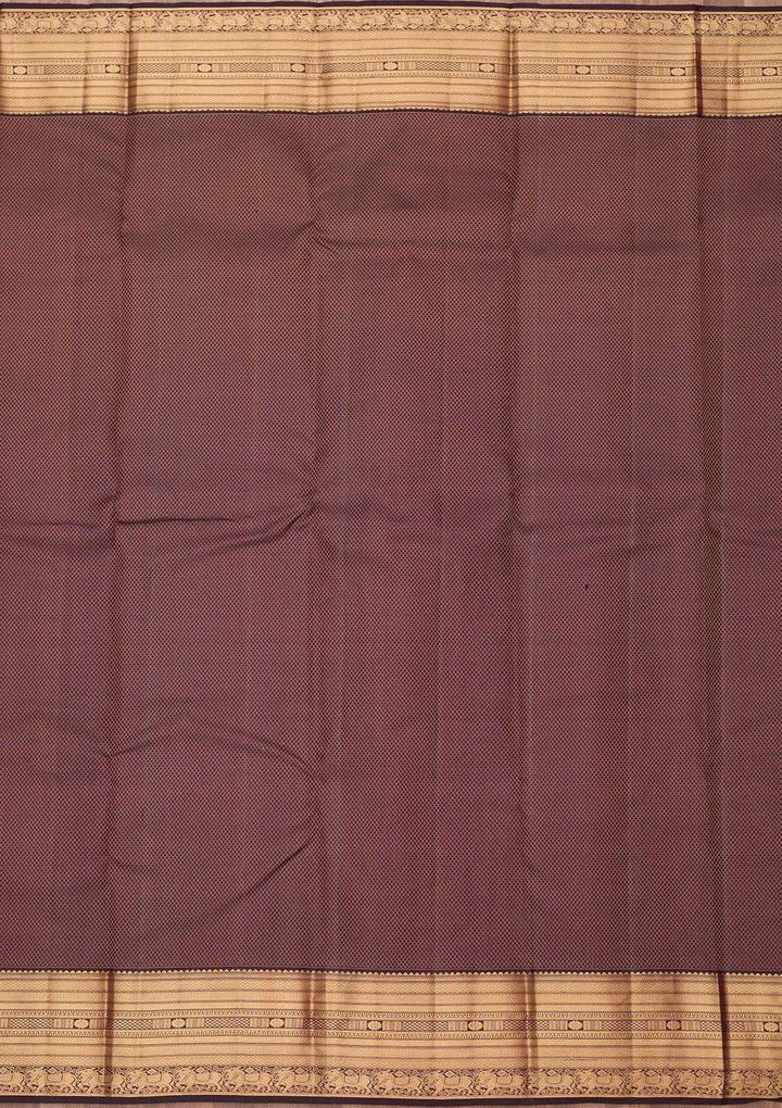 Rust Zariwork (Gold) Silk Silk_Saree