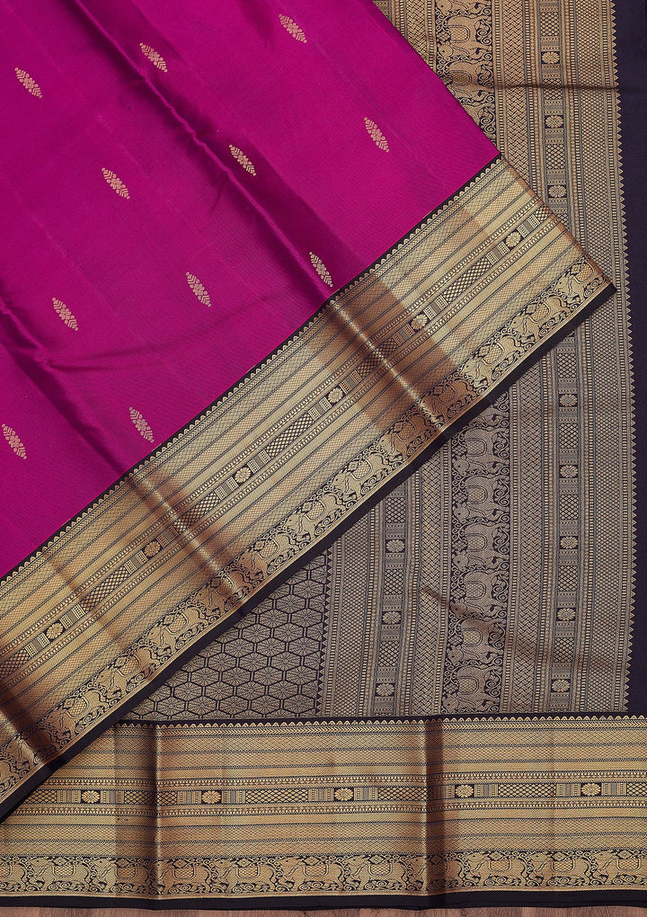 Violet Zariwork (Gold) Silk Silk_Saree
