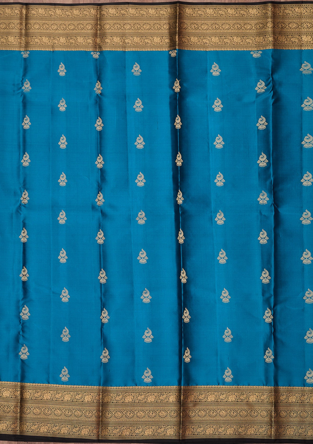 Blue Zariwork (Gold) Silk Silk_Saree
