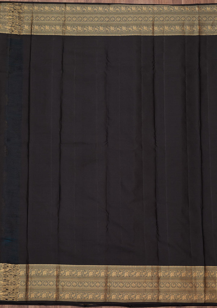 Blue Zariwork (Gold) Silk Silk_Saree