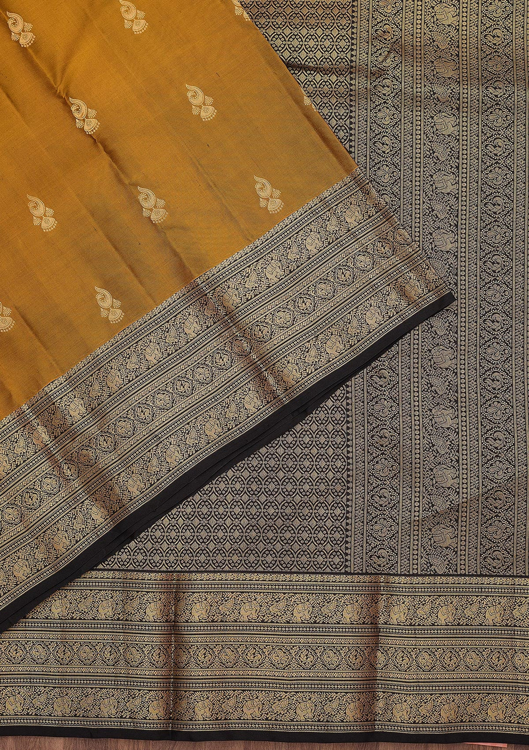Mustard Zariwork (Gold) Pure Silk Silk_Saree