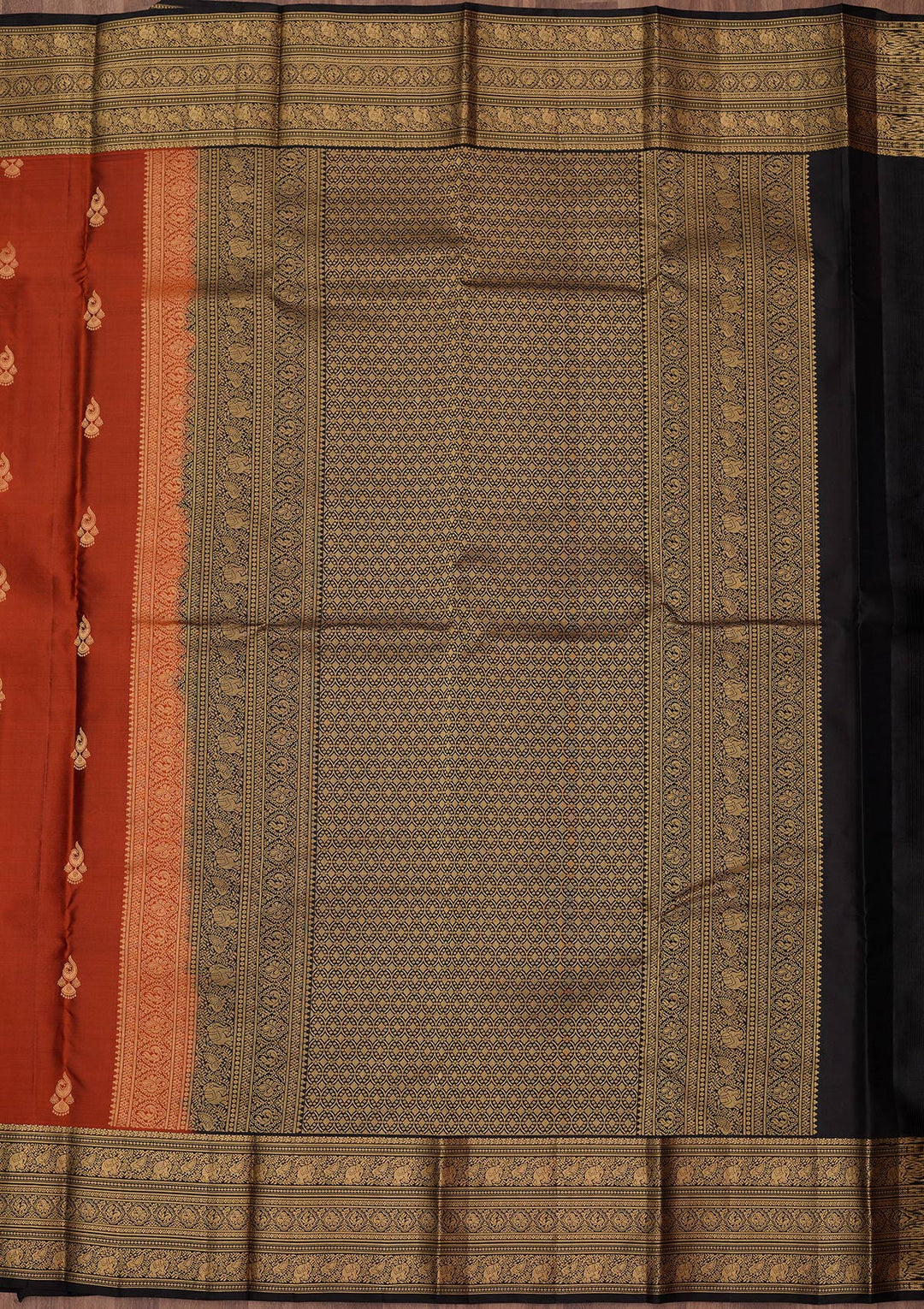 Orange Zariwork (Gold) Pure Silk Silk_Saree