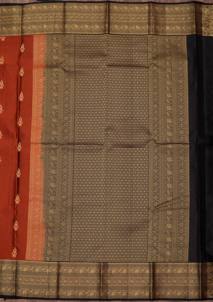 Orange Zariwork (Gold) Pure Silk Silk_Saree