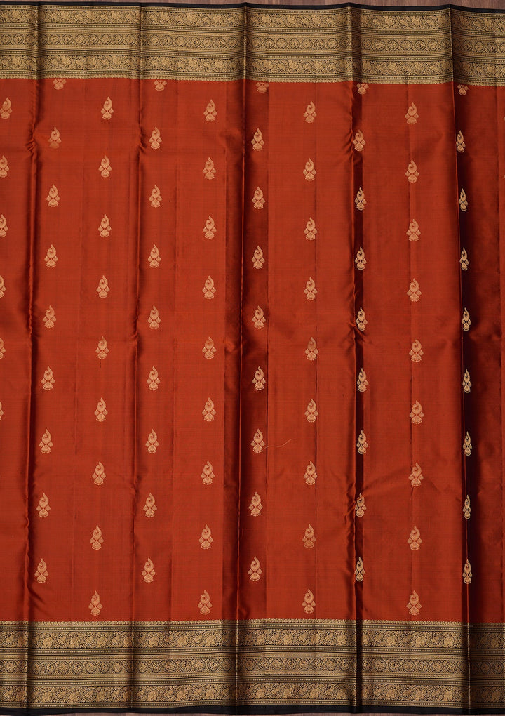 Orange Zariwork (Gold) Pure Silk Silk_Saree