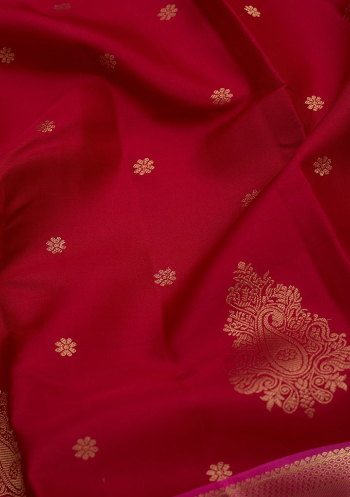 Rust Zariwork (Gold) Pure Silk Silk_Saree