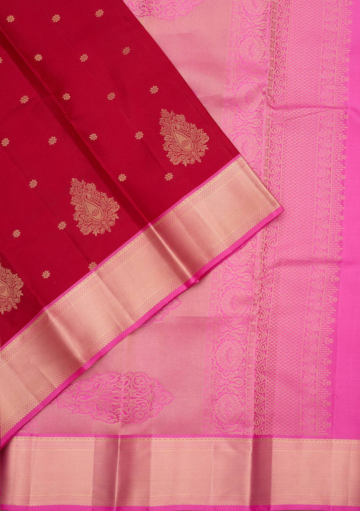 Rust Zariwork (Gold) Pure Silk Silk_Saree