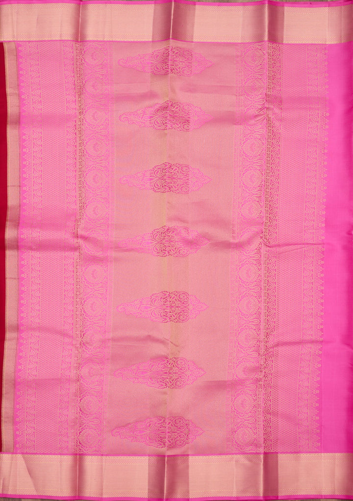 Rust Zariwork (Gold) Pure Silk Silk_Saree