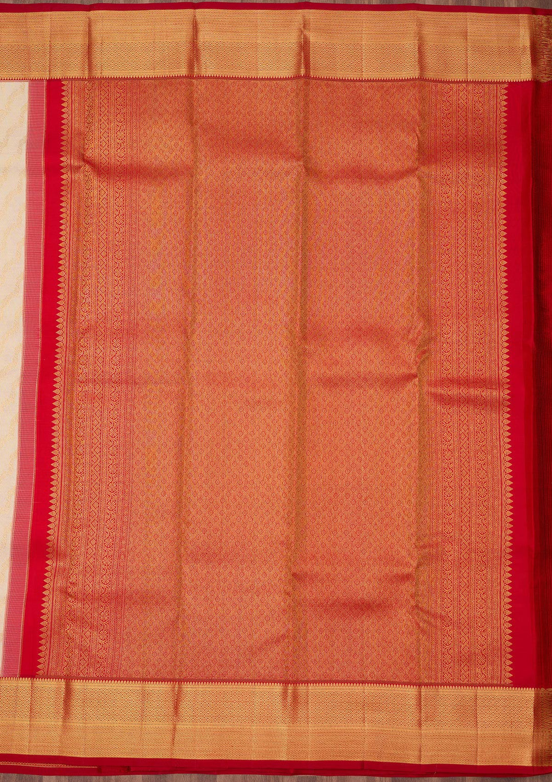 Cream Zariwork (Gold) Pure Silk Silk_Saree