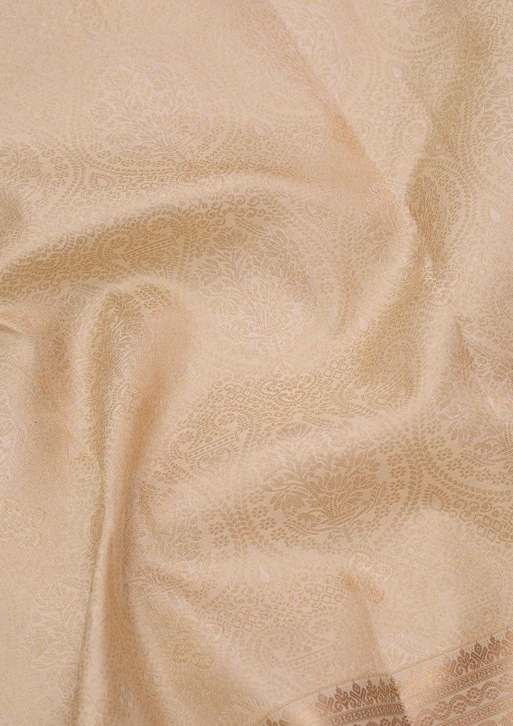 Cream Kanjivaram Pure Silk Saree