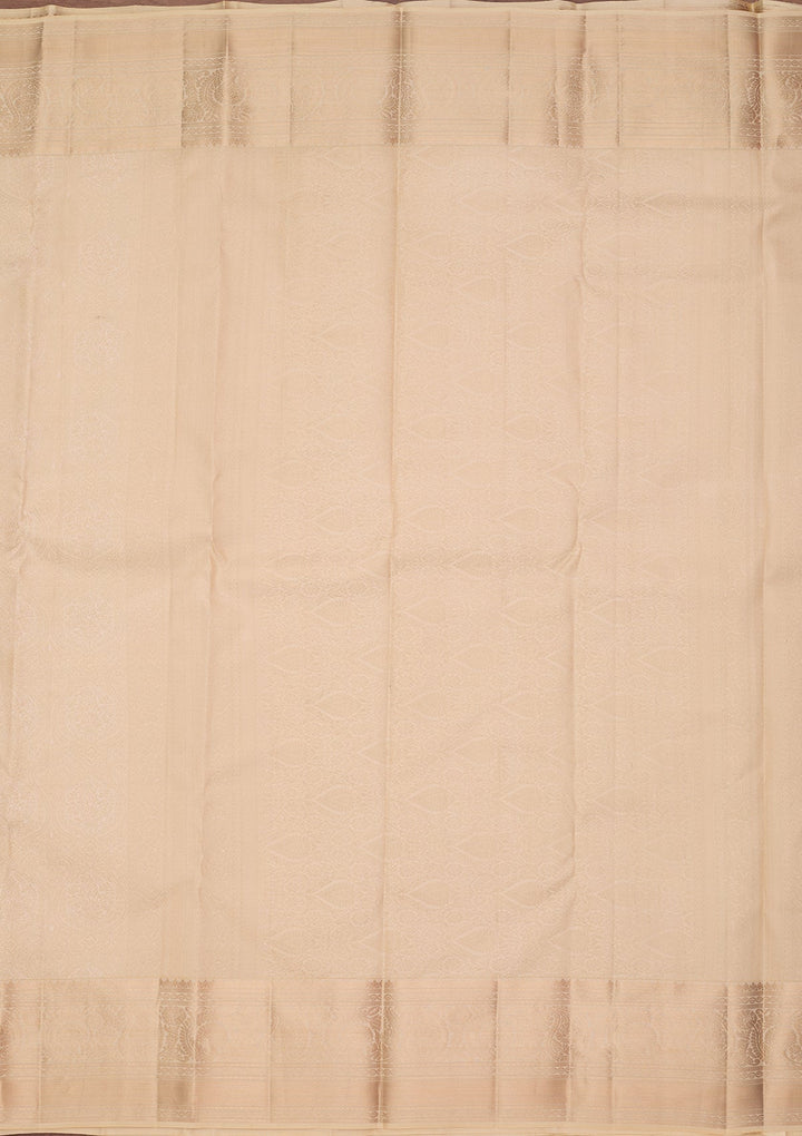 Cream Kanjivaram Pure Silk Saree