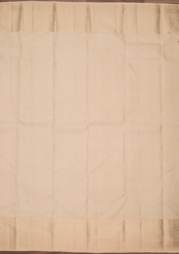 Cream Kanjivaram Pure Silk Saree