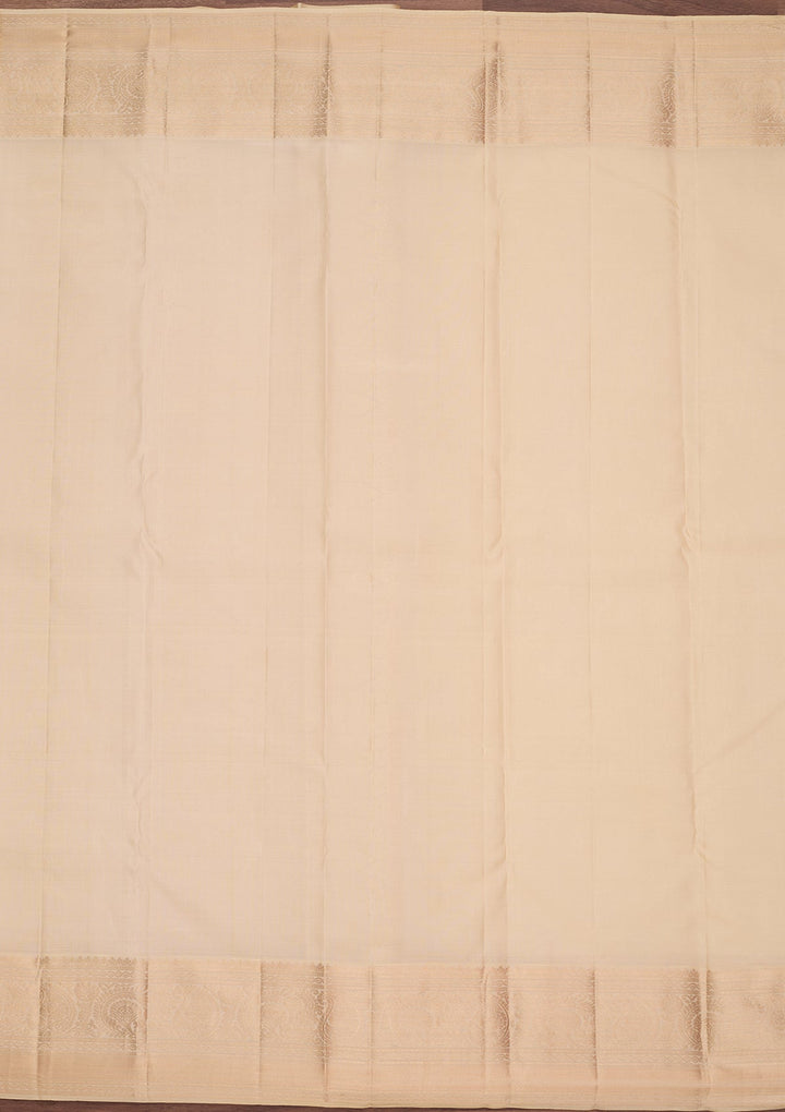 Cream Kanjivaram Pure Silk Saree