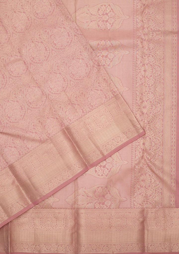 Onion Pink Zariwork (Silver) Silk Silk_Saree