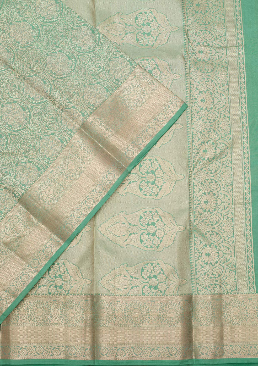 Sea Green Zariwork (Silver) Silk Silk_Saree