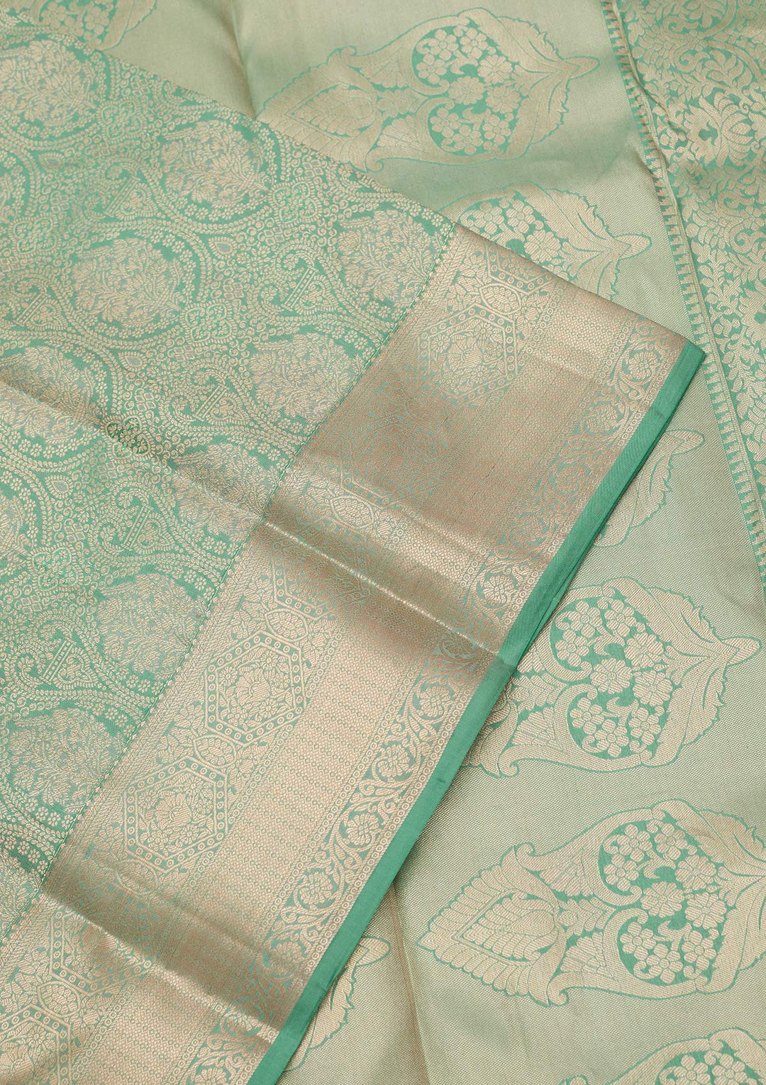 Sea Green Zariwork (Silver) Silk Silk_Saree
