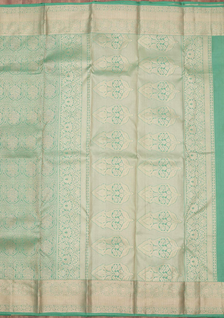 Sea Green Zariwork (Silver) Silk Silk_Saree