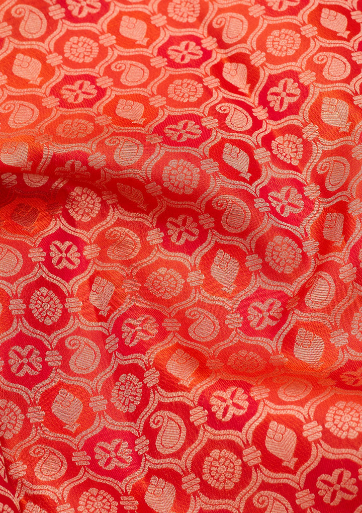 Orange Kanjivaram Pure Silk Saree