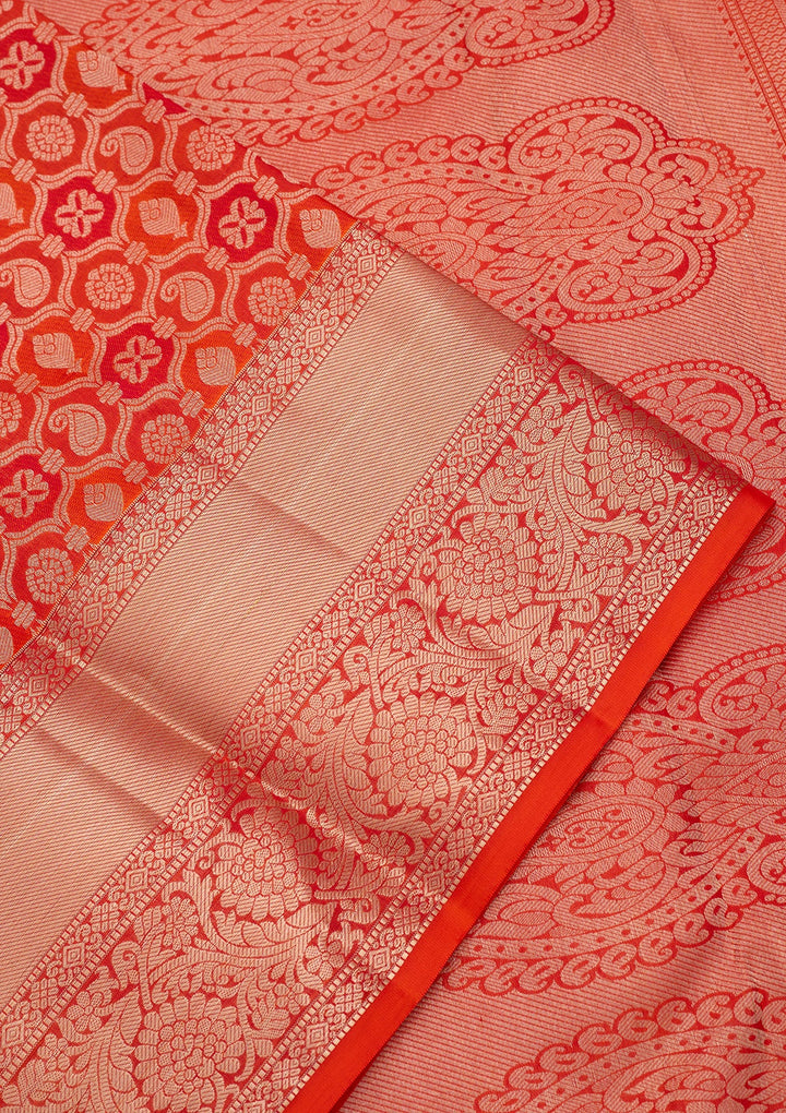 Orange Kanjivaram Pure Silk Saree