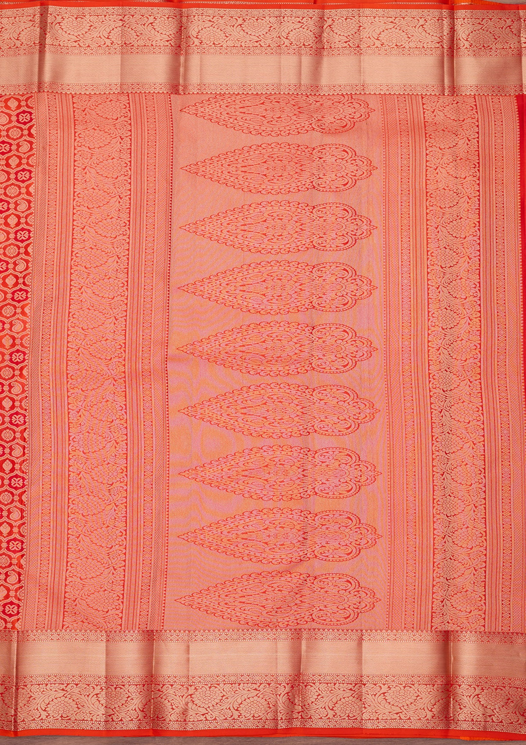 Orange Kanjivaram Pure Silk Saree