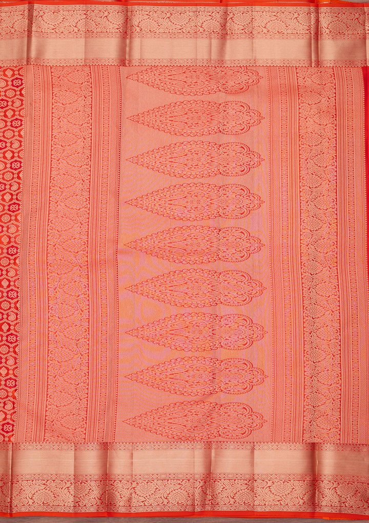 Orange Kanjivaram Pure Silk Saree