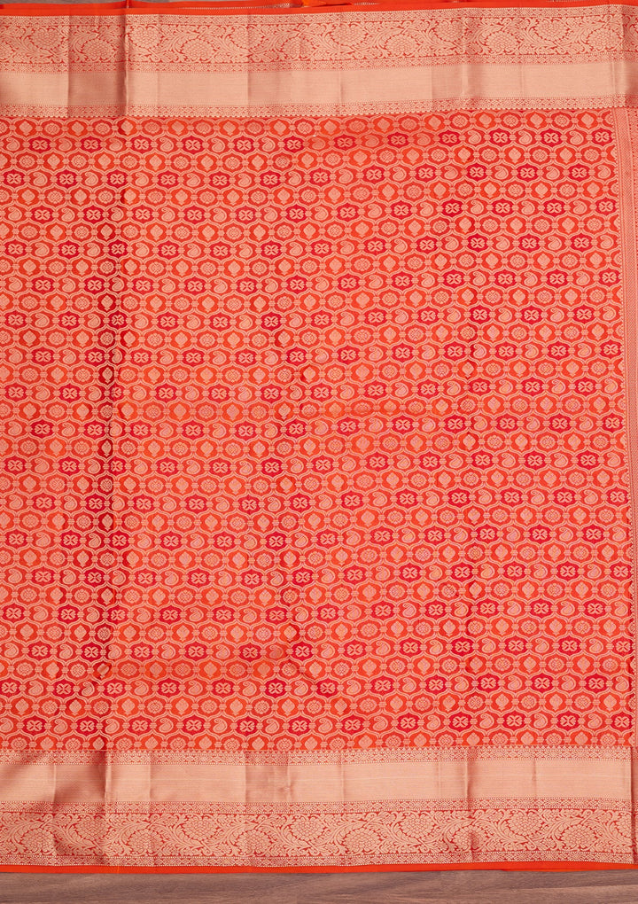 Orange Kanjivaram Pure Silk Saree