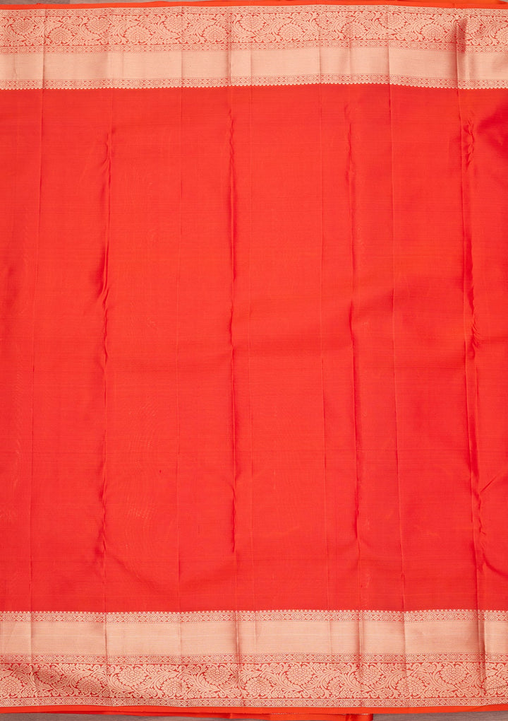 Orange Kanjivaram Pure Silk Saree