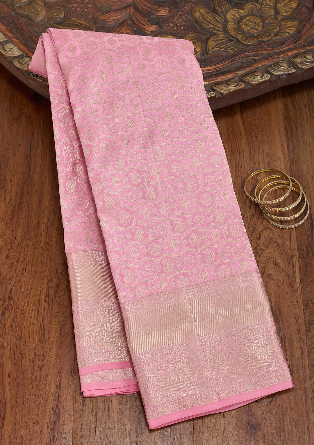 Pink Kanjivaram Pure Silk Saree