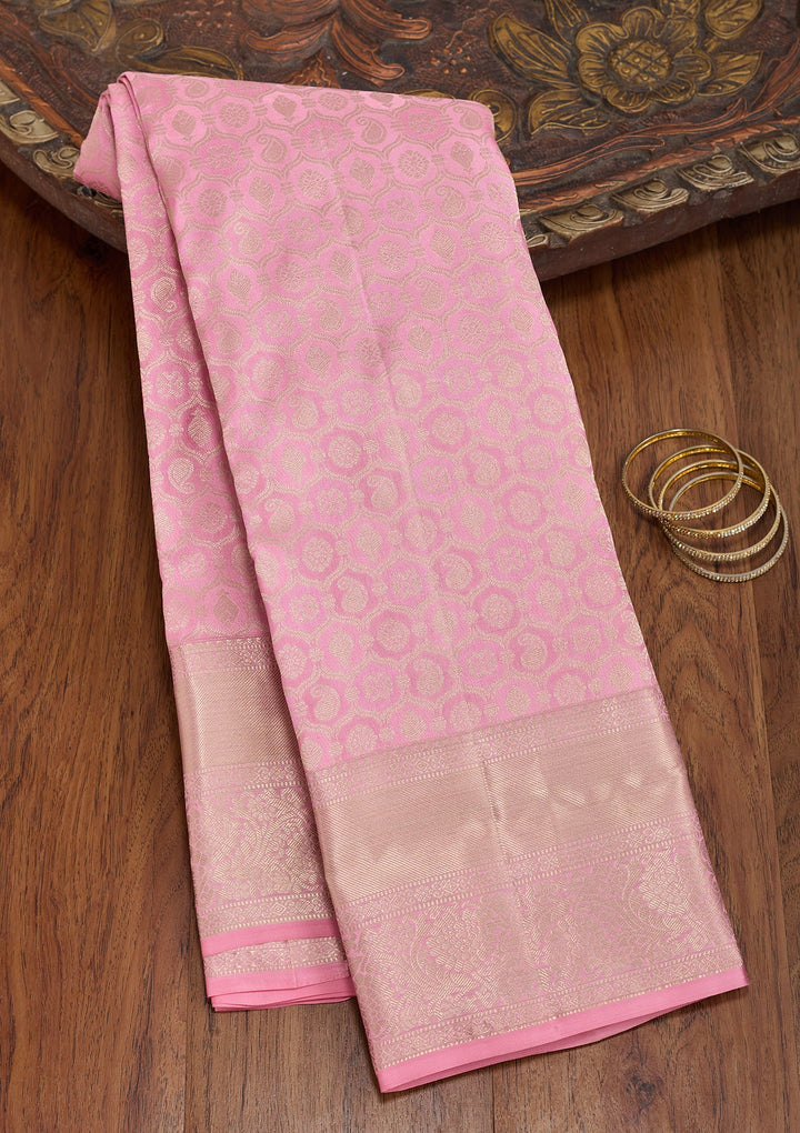 Pink Kanjivaram Pure Silk Saree