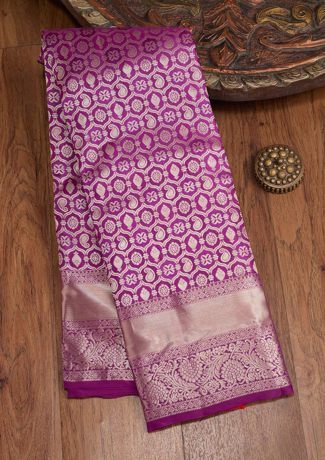 Purple Zariwork (Silver) Silk Silk_Saree