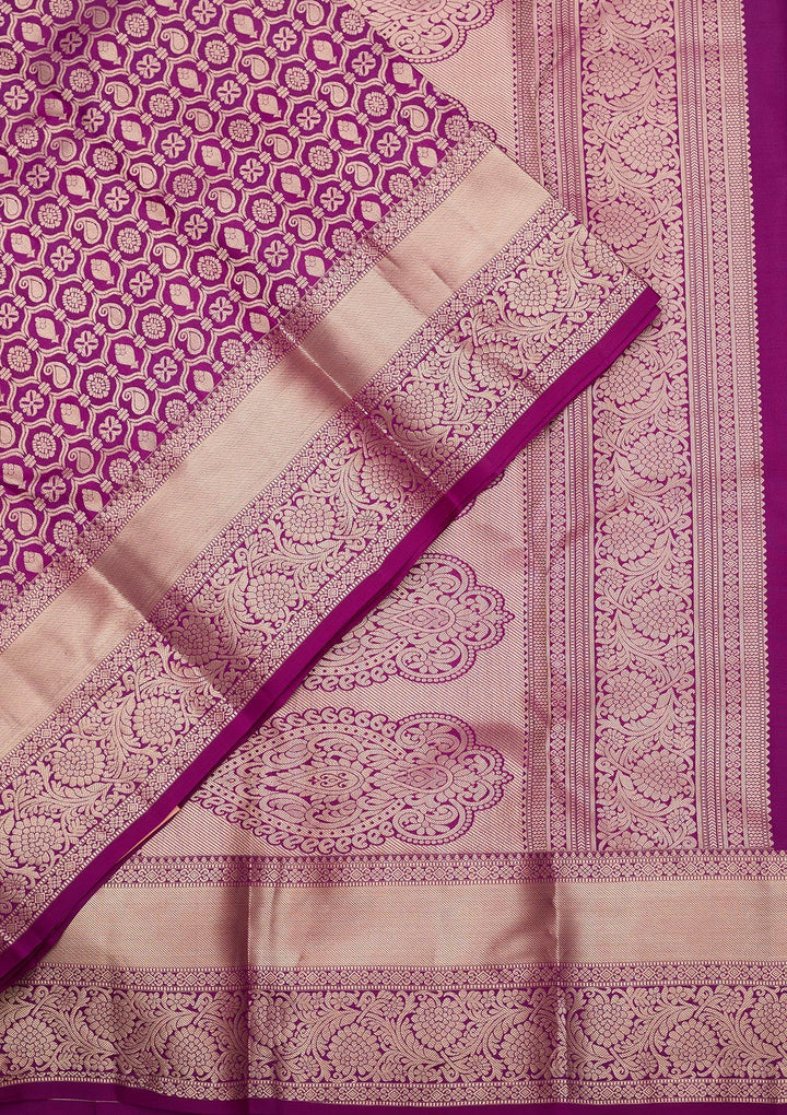 Purple Zariwork (Silver) Silk Silk_Saree