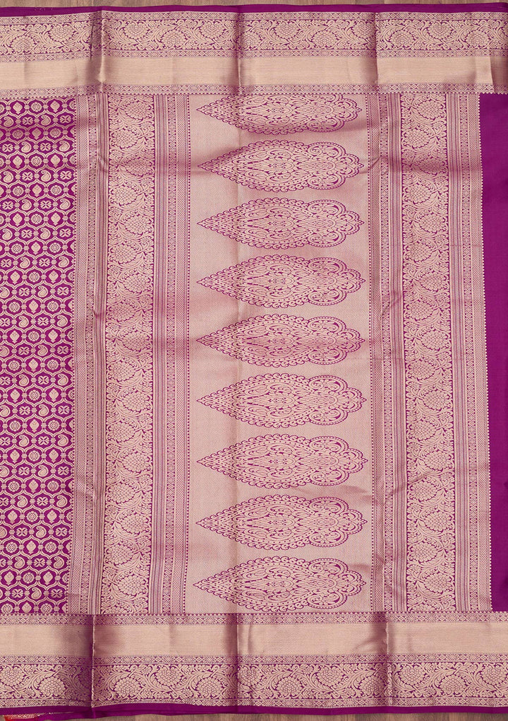 Purple Zariwork (Silver) Silk Silk_Saree