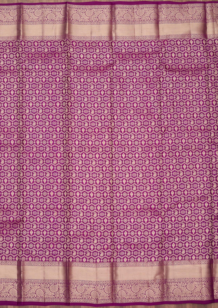 Purple Zariwork (Silver) Silk Silk_Saree