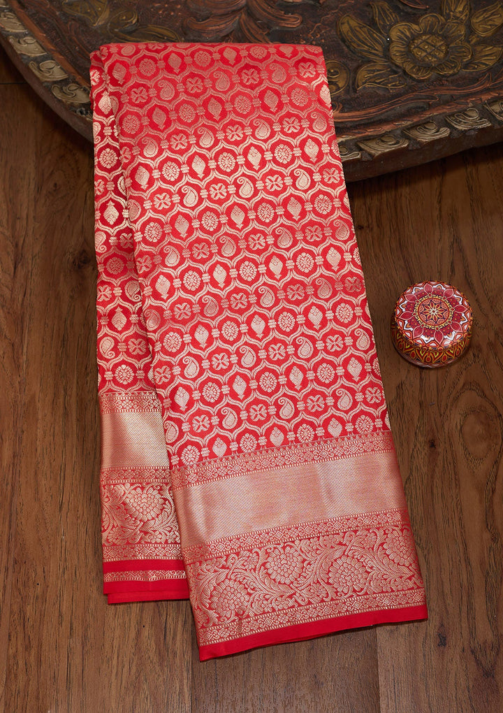 Red Zariwork (Gold) Silk Silk_Saree