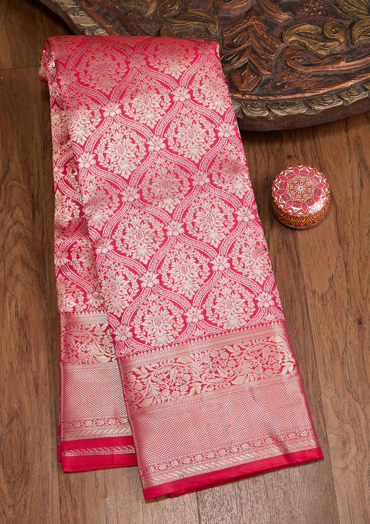 Rani Pink Zariwork (Gold) Silk Silk_Saree