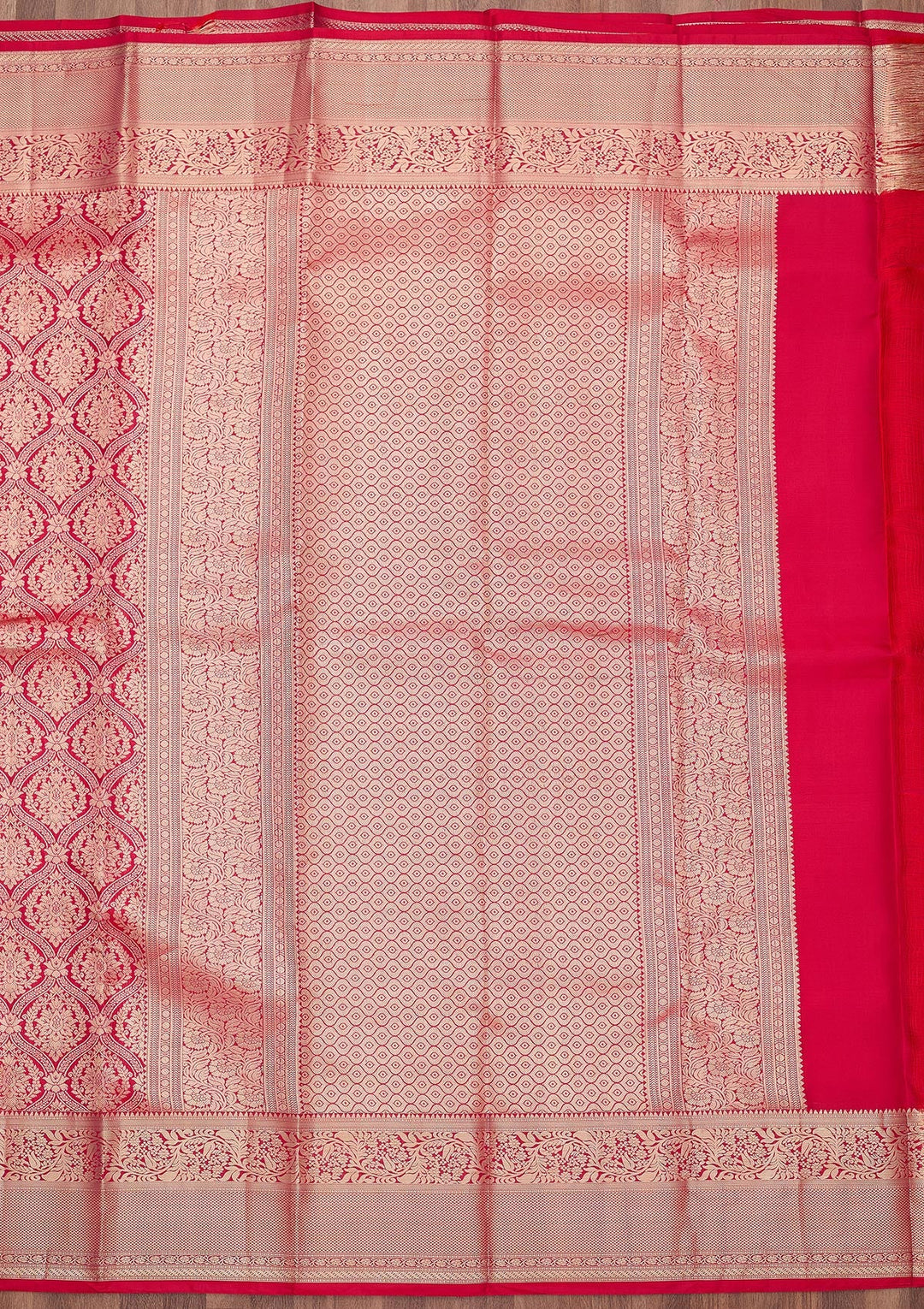 Rani Pink Zariwork (Gold) Silk Silk_Saree