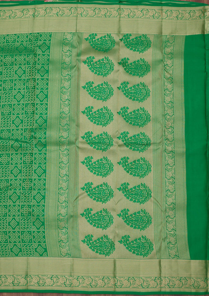 Green Zariwork (Gold) Silk Saree