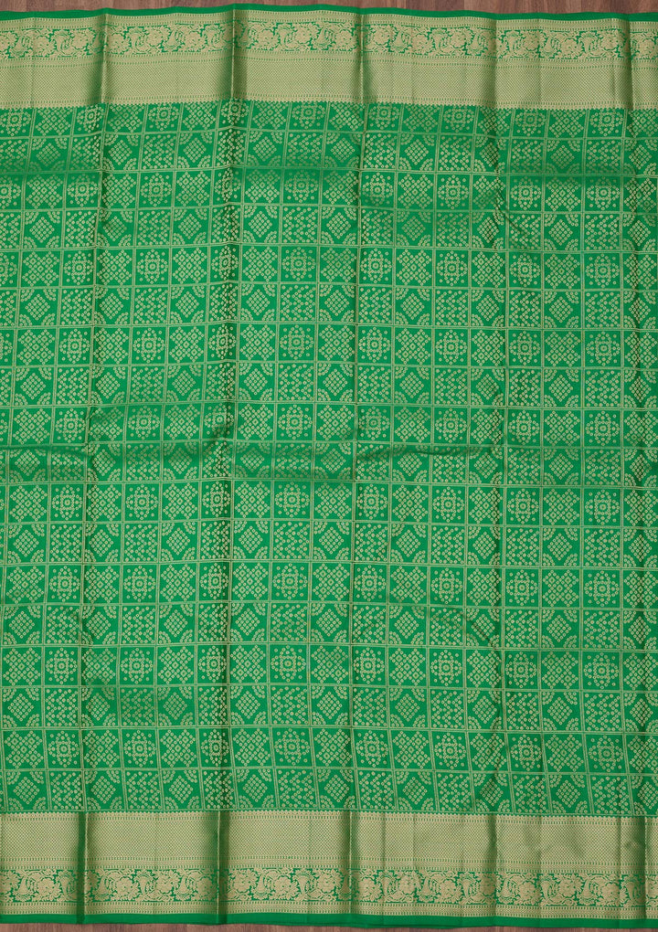 Green Zariwork (Gold) Silk Saree