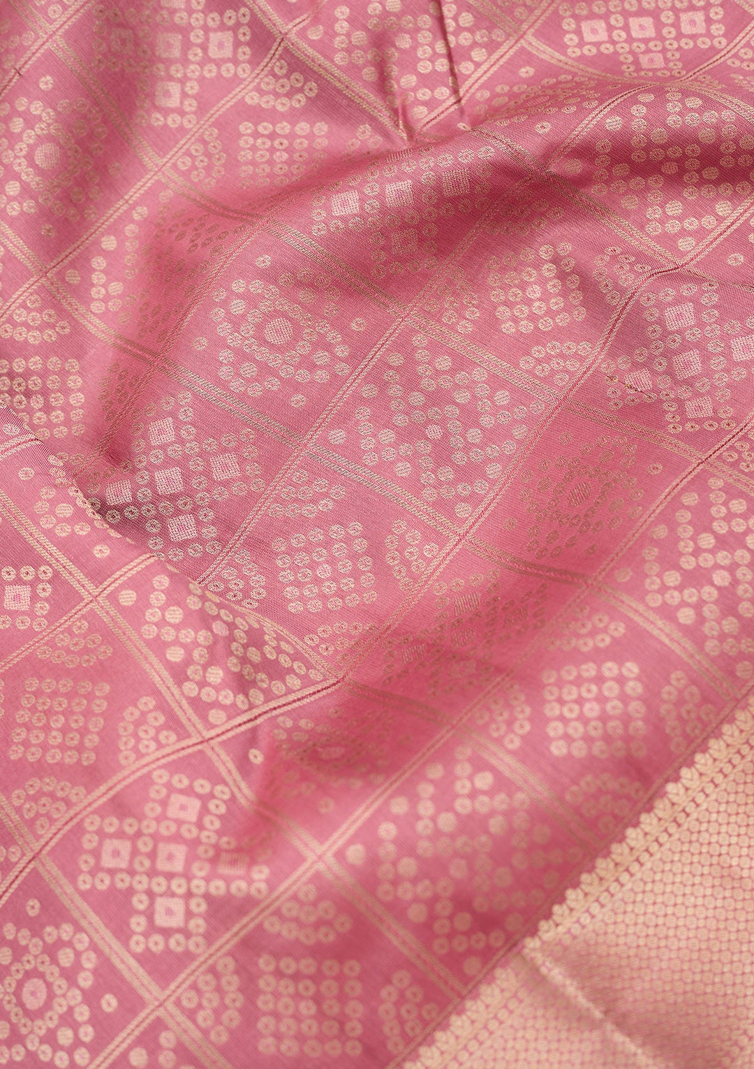Onion Pink Zariwork (Gold) Silk Saree