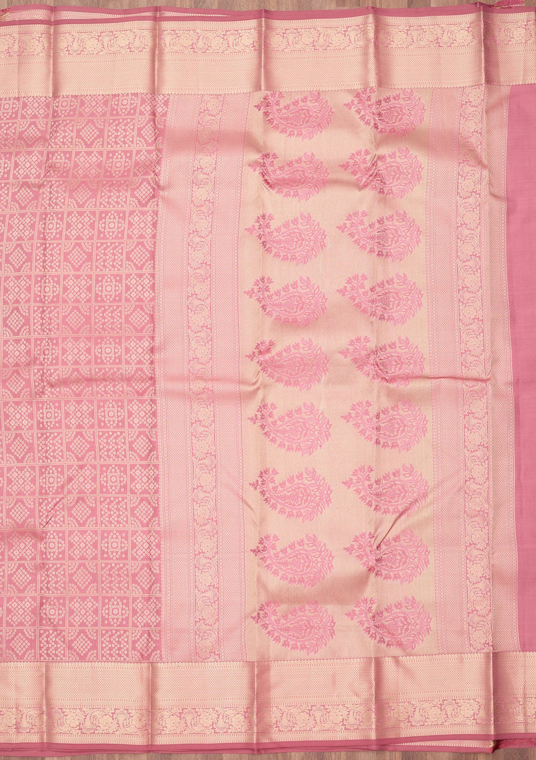 Onion Pink Zariwork (Gold) Silk Saree