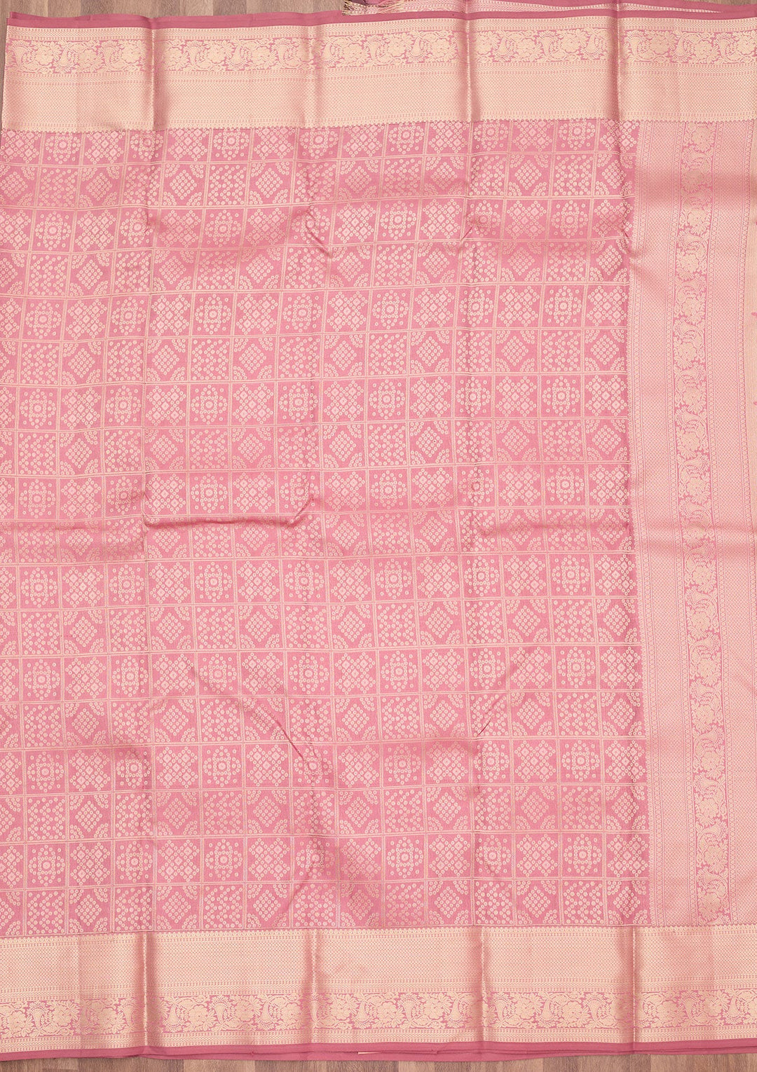 Onion Pink Zariwork (Gold) Silk Saree